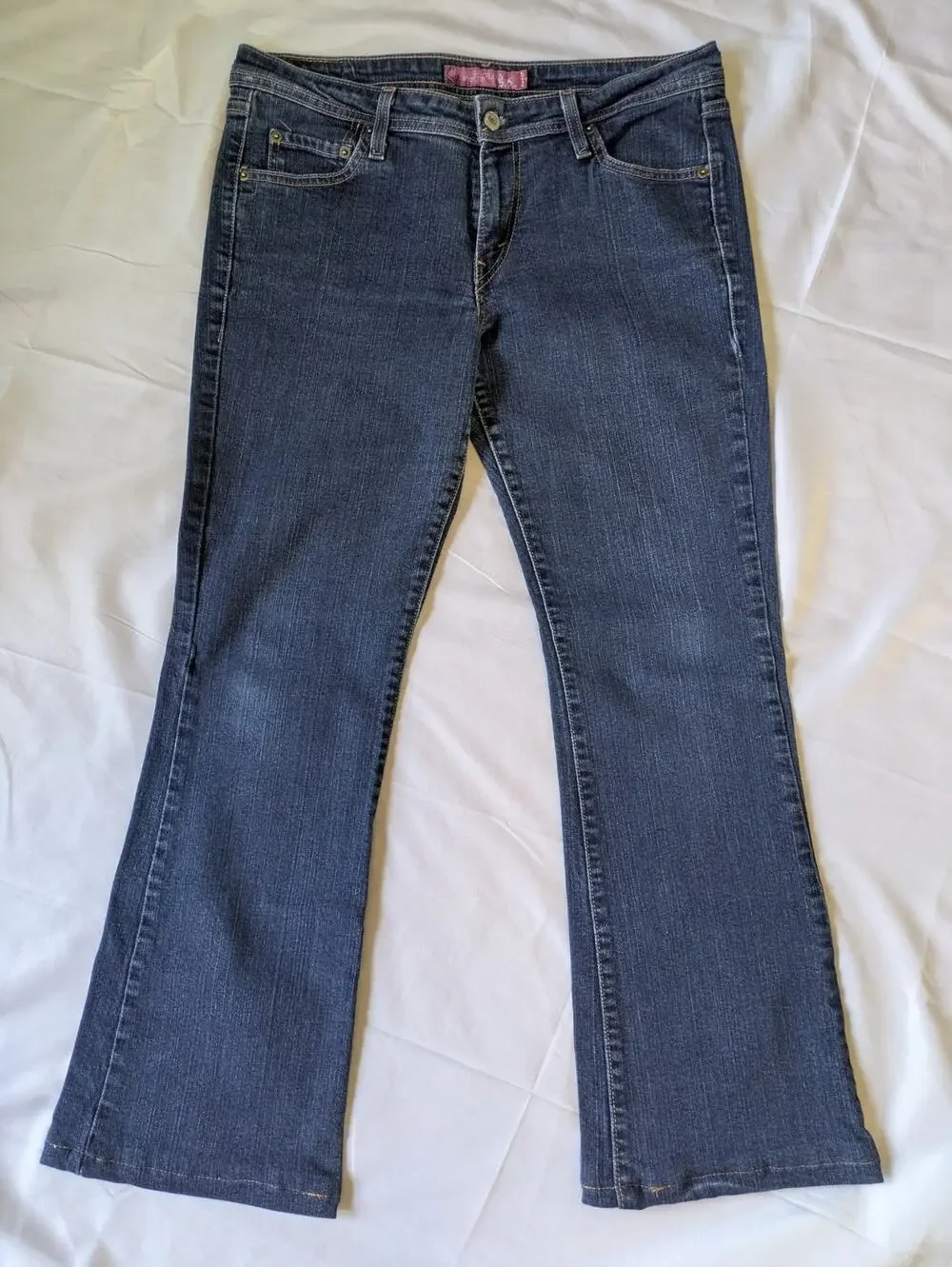 VTG Levis 518 Superlow Bootcut Jeans Womens 13M Blue Denim Y2K Low Rise Stretch